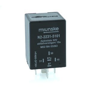 Switch-off Delayed Timer Relay 24V, NC 20A/NO 20A,  15sec, no dry contact, retriggerable