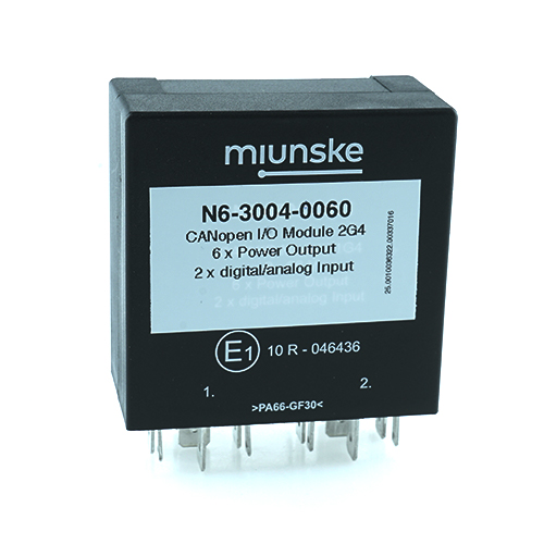 CANopen I/O-Module 2G4, 9-36V, 2 x Input, 6 x Power Output