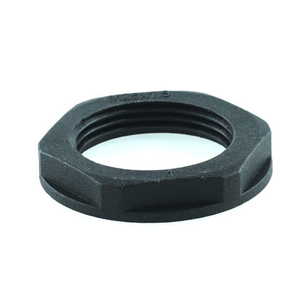 conduit lock nut M25, black