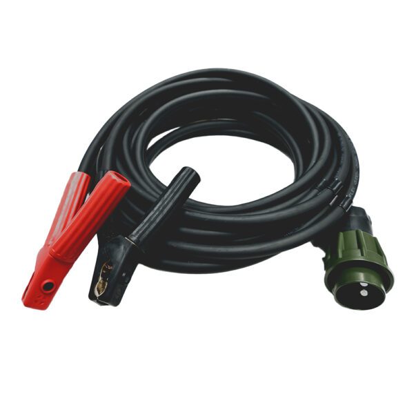 jumper cable, with 2P/24V plug and 2 rubber coated battery terminal grips, 10m