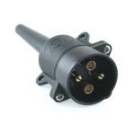 plug 4-pole, 6-24V, screw contact, bending protection grommet