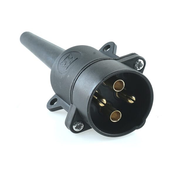 plug 4-pole, 6-24V, screw contact, bending protection grommet