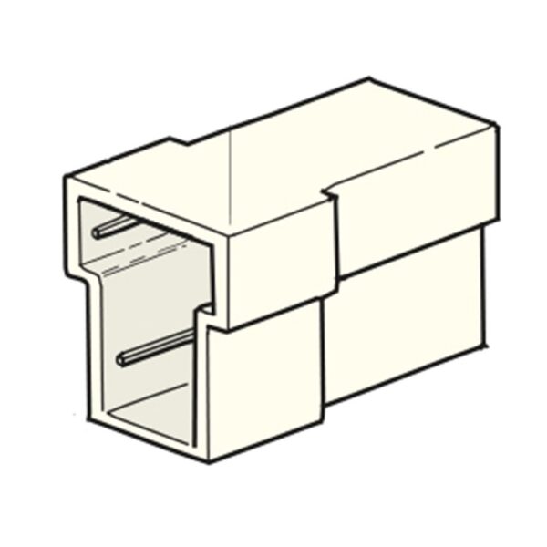 Connector, male holder 6.3mm, 2way, T-shaped