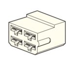 Connector, female holder 6.3mm, 4way