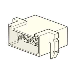 Connector, male holder 6.3mm, 8way, with detent