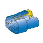 Power Connector, female holder, 2way, with gasket, blue