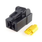 Female holder, 2-pole, with secondarylock, black