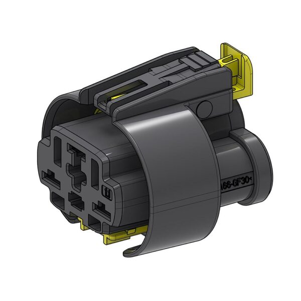 Power Connector, female holder, 3way, with gasket, black