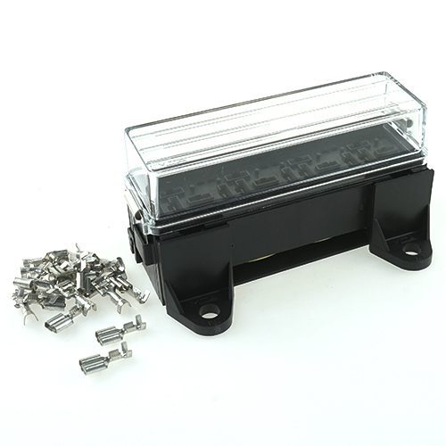 Mini Relay Box, for 4x Mini Relay, kit with holder, cover, secondarylocks & contacts