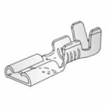 Blade Receptacle, 6.3 mm, with detent, brass tin-plated