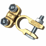 Battery Clamp “-“, cast brass, screw terminal for 25-50mm²