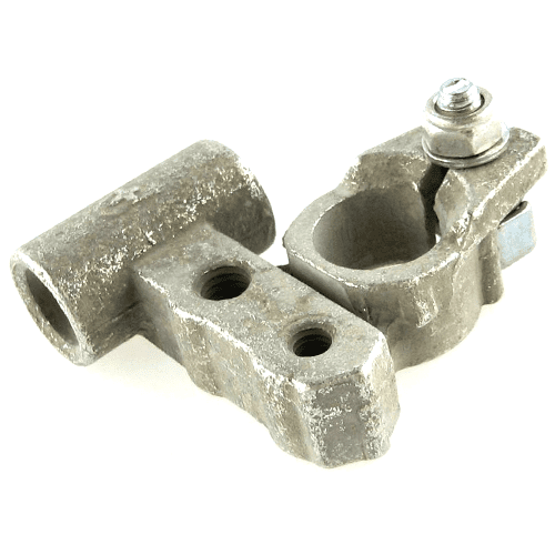 Battery Clamp "+", brass cast tin plated, cable 70mm², studs M6+M8