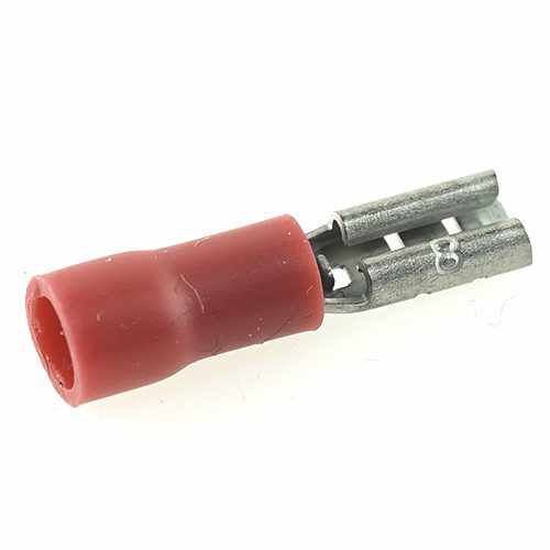flat push-on receptacle 2.8x0.8mm, insulated shaft, 0.25-1mm², red