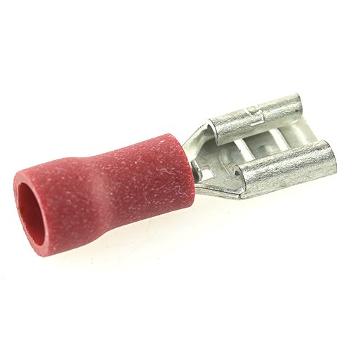 flat push-on receptacle 4.7x0.5mm, insulated shaft, 0.25-1mm², red