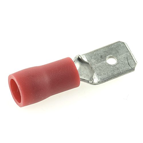 flat push-on blade 6.3mm, insulated shaft, 0.25-1mm², red