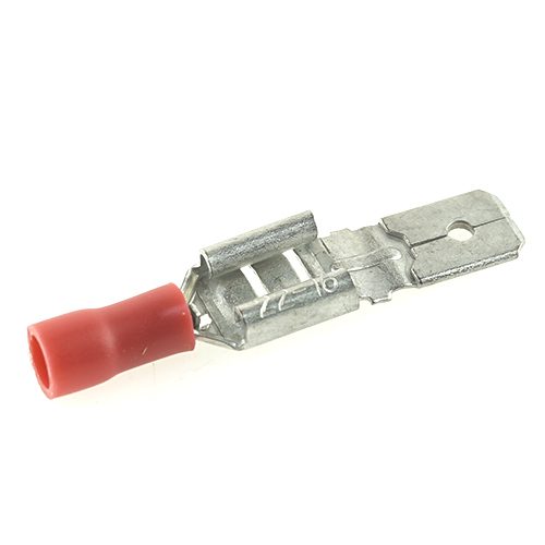 flat push-on receptacle 6.3mm, insulated shaft, 0.25-1mm², with lateral push-on blade