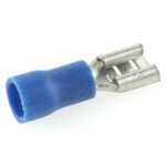 flat push-on receptacle 4.7×0.5mm, insulated shaft, 1-2.5mm², blue