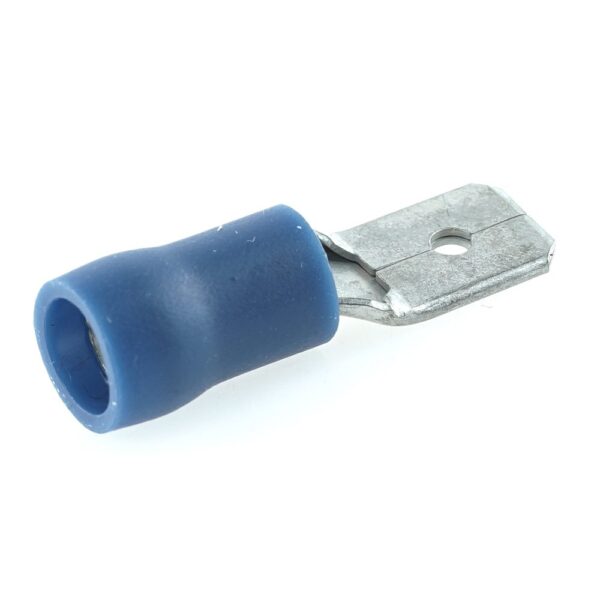 flat push-on blade 6.3mm, insulated shaft, 1-2.5mm², blue