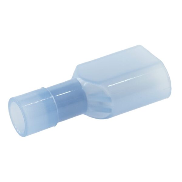 flat push-on receptacle 6.3mm, fully insulated, 1-2.5mm², blue transparent
