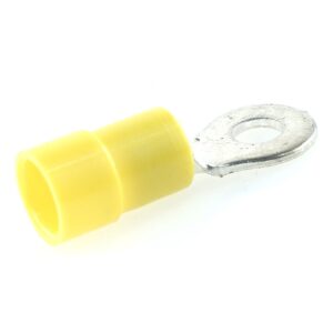 ring cable lug, Ø 4.3mm, insulated shaft, 2.5-6mm², yellow