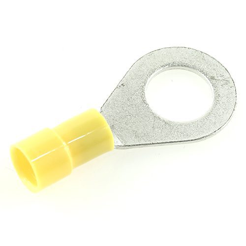 ring cable lug, Ø 10mm, insulated shaft, 2.5-6mm², yellow