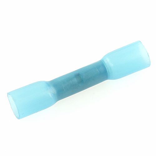 Butt connector, insulated, blue, 1.25-2.5mm², heat-shrinkable