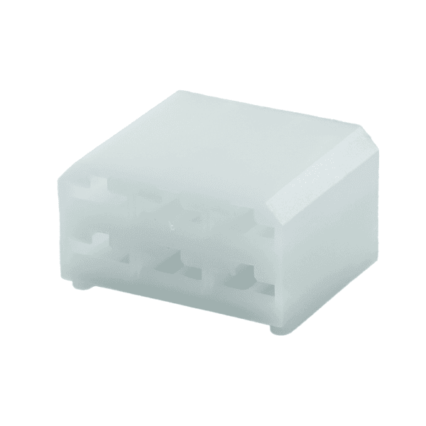 Female holder connector, 6-pole, for 6x 6.3mm flat receptacle