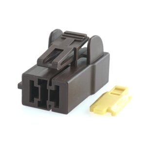 Female holder, 2-pole, with secondarylock, brown