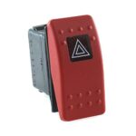 Multi Circuit Switch, 12V, Contura II, LED 1 red, square lens red, symbol “hazard warning”, with panel seal