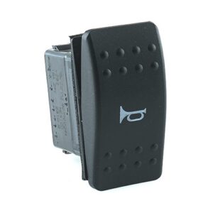 off<on Momentary Switch, 24V/15A, Contura II, without lamp/LED , no lens, symbol "horn", with panel seal