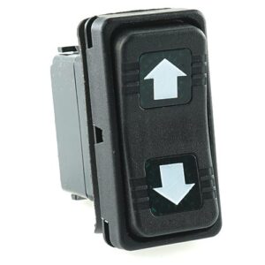 on>off<on double button 24V/15A, LEDs superbright green, lenses green, symbol arrow up/down, Contura X