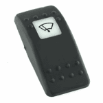 Actuator Contura II, black, square lens white, symbol “windshield wiper”
