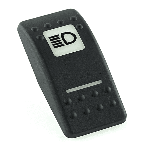 Actuator Contura II, black, square lens and bar lens white, symbol "high beam"