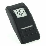 Actuator Contura II, black, square lens and bar lens white, symbol “windshield wiper/washer”