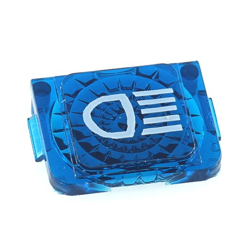 Indicator light: lens, blue 180°, symbol "high beam"