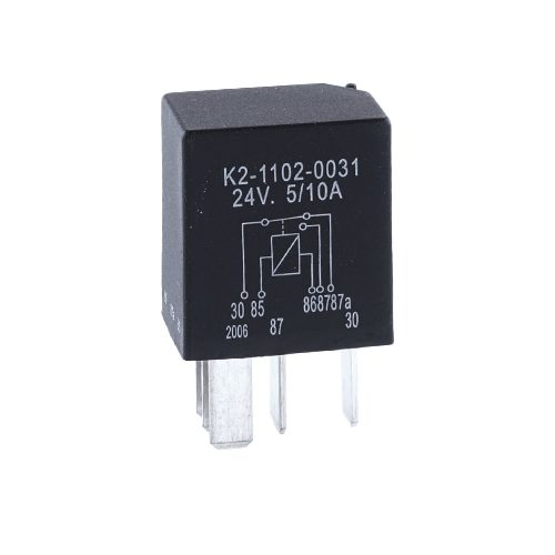 Micro Relay 24V, 5/10A, changeover contact