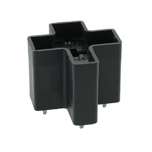 THT Mini Relay Socket, central plug, 5-pole, 5x 6.3mm, partially assembled: 2/4/6/8, PCB mounting