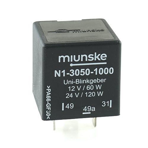 Universal Flasher 9V...30V, 60W/12V...120W/24V, fully electronic, without start-stop-input