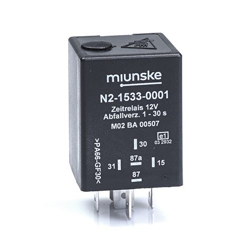 Switch-off Delayed Timer Relay 12V, NC 10A/NO 15A, 1...30sec adjustable, no dry contact, retriggerable