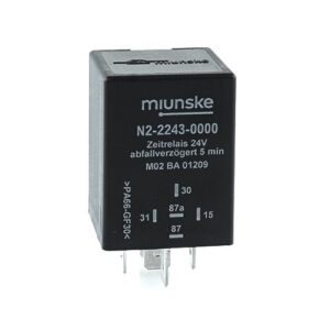 Switch-off Delayed Timer Relay 24V, NC 10A/NO 15A, 5min, no dry contact