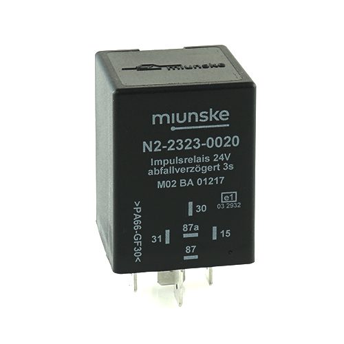 Switch-off delayed  impulse relay 24V, 3sec, no dry contact, positive triggered, retriggerable