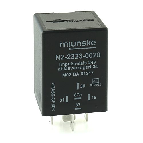 Switch-off delayed  impulse relay 24V, 3sec, no dry contact, positive triggered, retriggerable