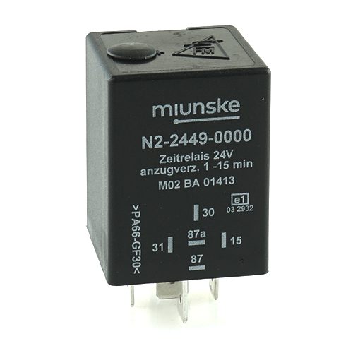 Switch-on Delayed Timer Relay 24V, 1...15min adjustable, dry contact