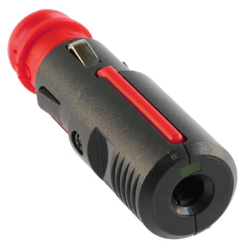 Safety Universal Plug 16A/6-24V, with screwed strain relief, with integrated torpedo fuse 16A and LED