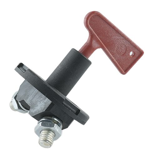 Battery Disconnect Switch, 100A/24V, (600A/30sec), flange round, shaft- Ø18.5mm, hole distance 42mm