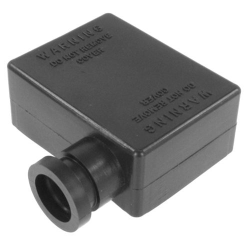 Cover for battery pole, black, for wire Ø17.5mm, left
