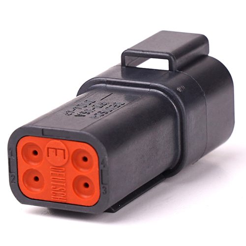 Receptacle 4way, DT04-series, black