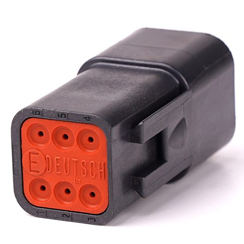 Receptacle 6way, DT04-series, black