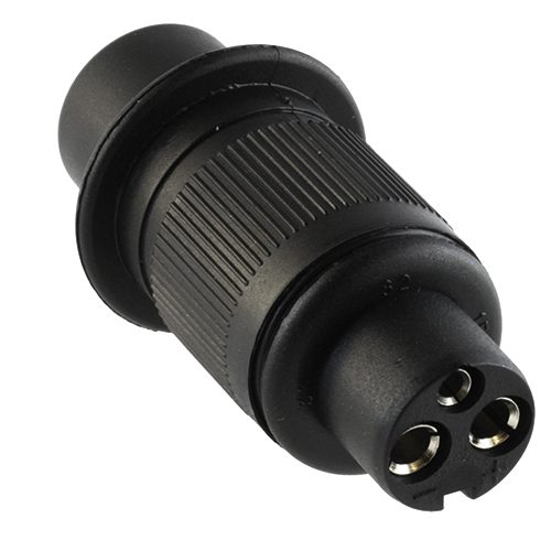 Plug 3-pole, with female terminals, with cover