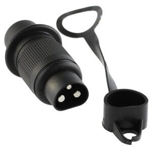 Plug 3-pole, with male terminals, with cover